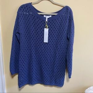 BCBGeneration Open Knit Pullover Sweater Boat Neck NWT
